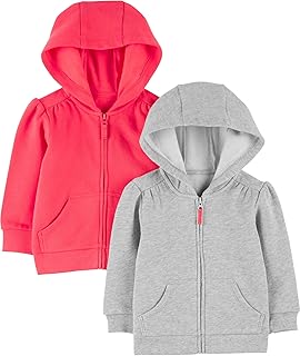 Simple Joys by Carter's girls 2-pack Full Zip Hoodies OEKO-TEX STANDARD 100