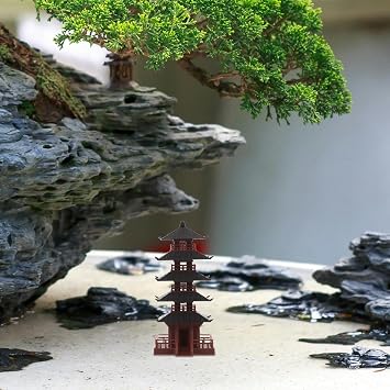 Brown Plastic Garden Statue with Spire Shape for Micro Landscape DIY Projects and Educational Displays, Versatile Tower Decor Miniature Figurine for Home Decoration Assorted style