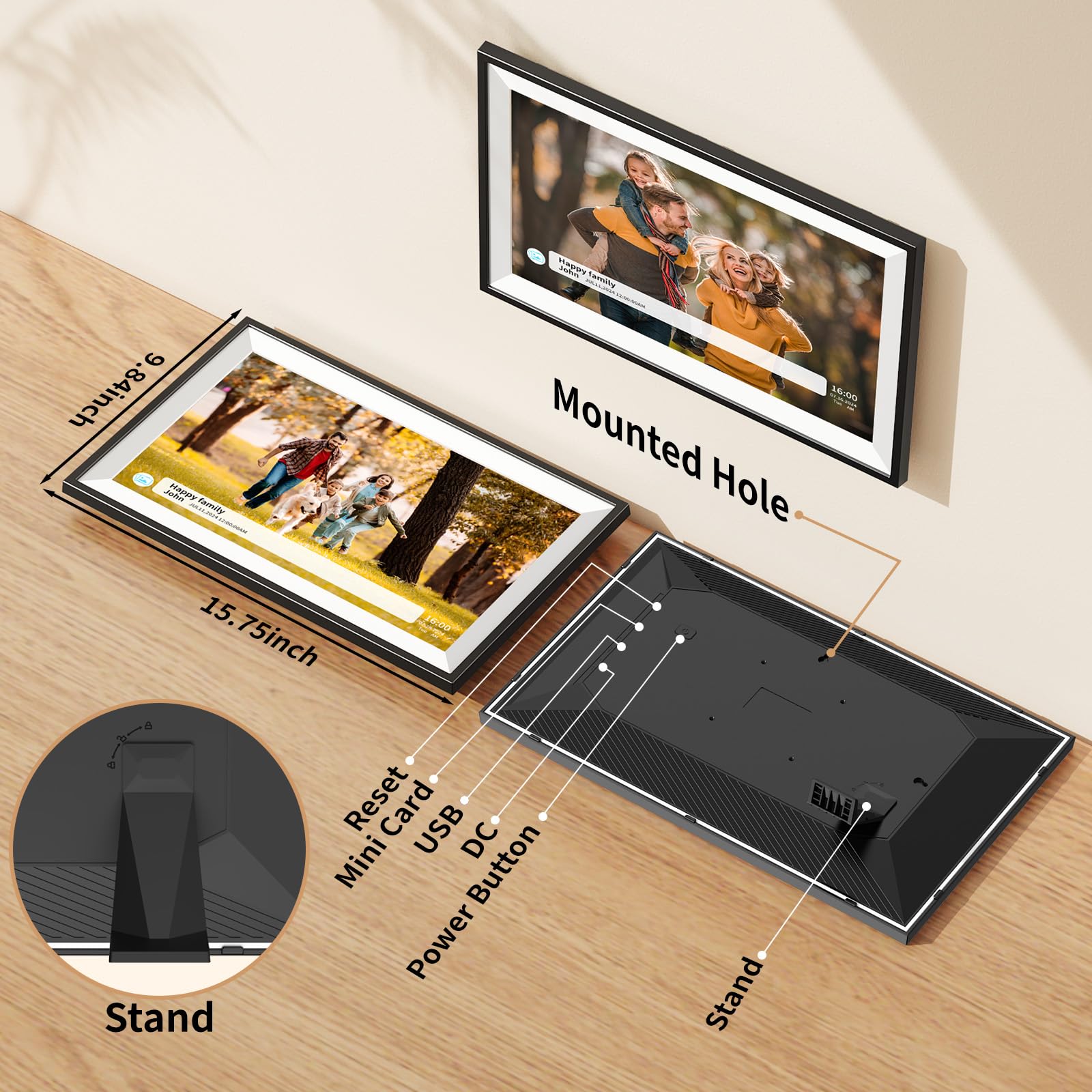 Amazon | デジタルフォトフレーム、15.6インチFrameoデジタル写真