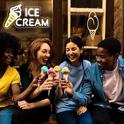 Miniatura 6 de Letrero de neón de helado para decoración de pared, letrero de neón de helado para decoración de tiendas, luz LED de postre de negocios para bar,