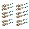 SpeedyFiberTX 6-Pack 300 Feet Multimode 10G OM3 50/125 Fiber Optic Patch Cable, Duplex LC to LC, Aqua Riser OFNR Cable Jacket