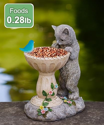 Miniatura 7 de Estatuas de gato para baño de pájaros esculturas al aire libre para jardín, césped, patio, balcón, porche, regalos únicos para madres y abuelas