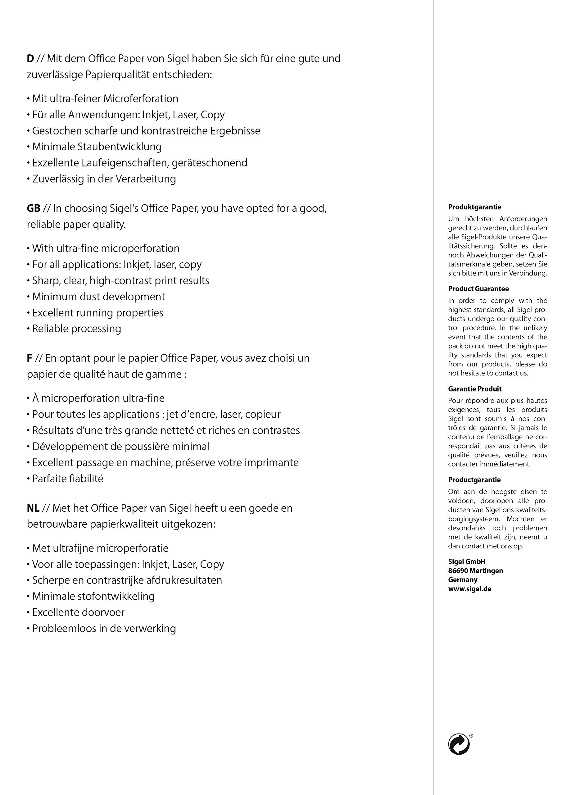 SIGEL LP202 Carta A5 80g 200 pz. 100 fg Ink Laser Copy bianco