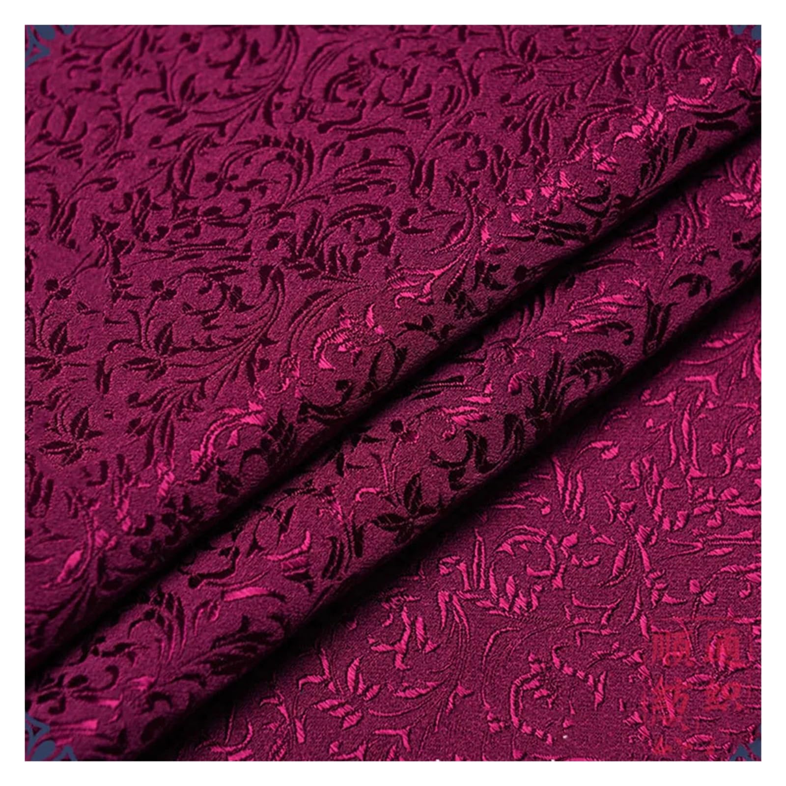 Tissu Jacquard damassé de prestige pour robe en satin rouge