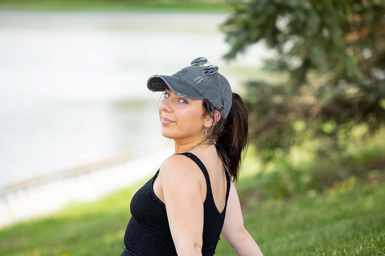Funky Junque Messy Bun Baseball Cap - Women's Ponytail Hat with Criss Cross Design - Value Packs, Solid Colors, Camo Patterns