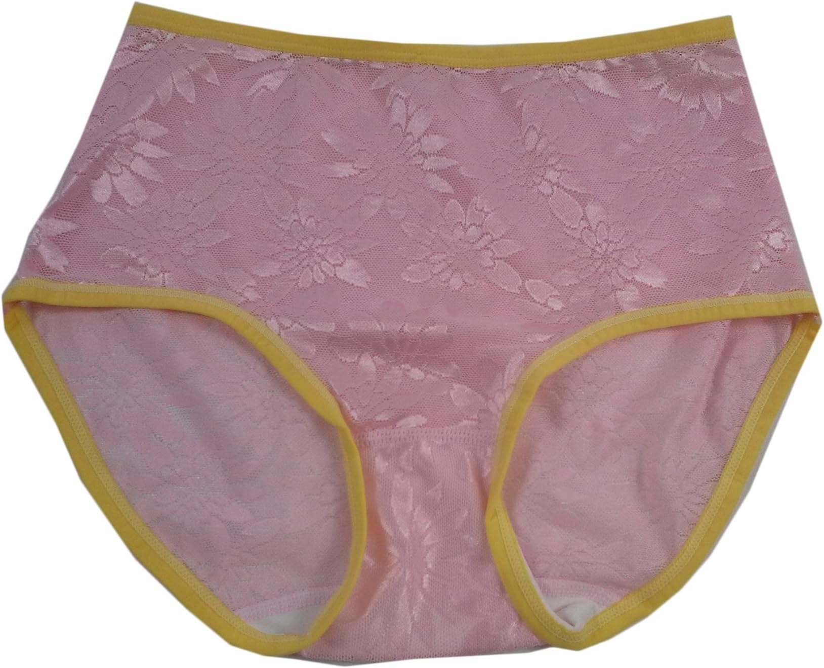Knickers Sissy Pink Yellow Rim Floral Flower Design Briefs Spandex Cotton New Panties Underwear Lingerie Men Women