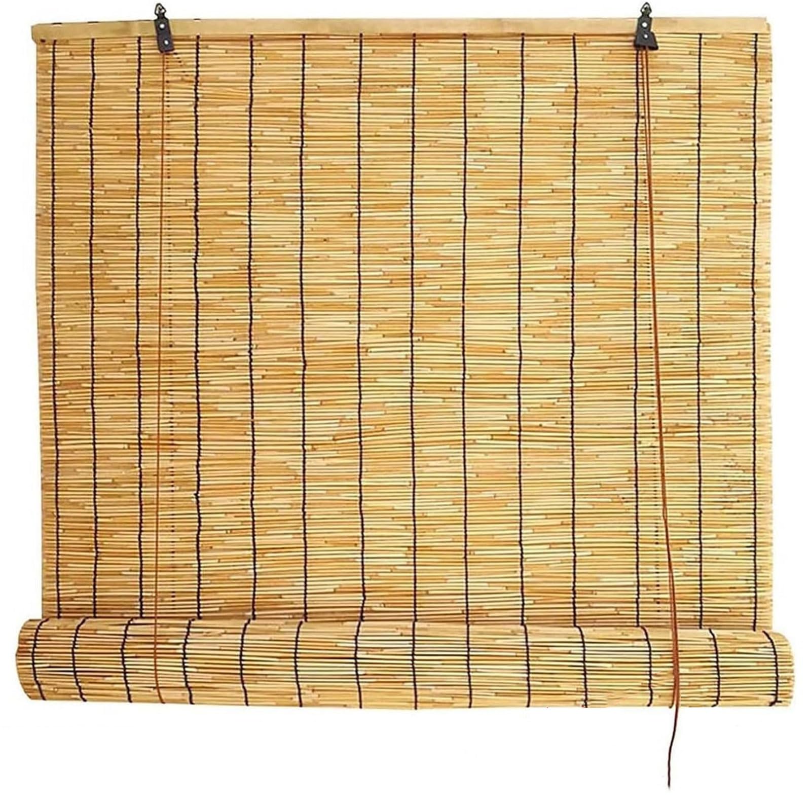 Retro Bamboo Shades, Bamboo Light Filtering Roller Shades Reed Roll Up Window Blind Multiple Sizes1PCS(140W x 135H cm)