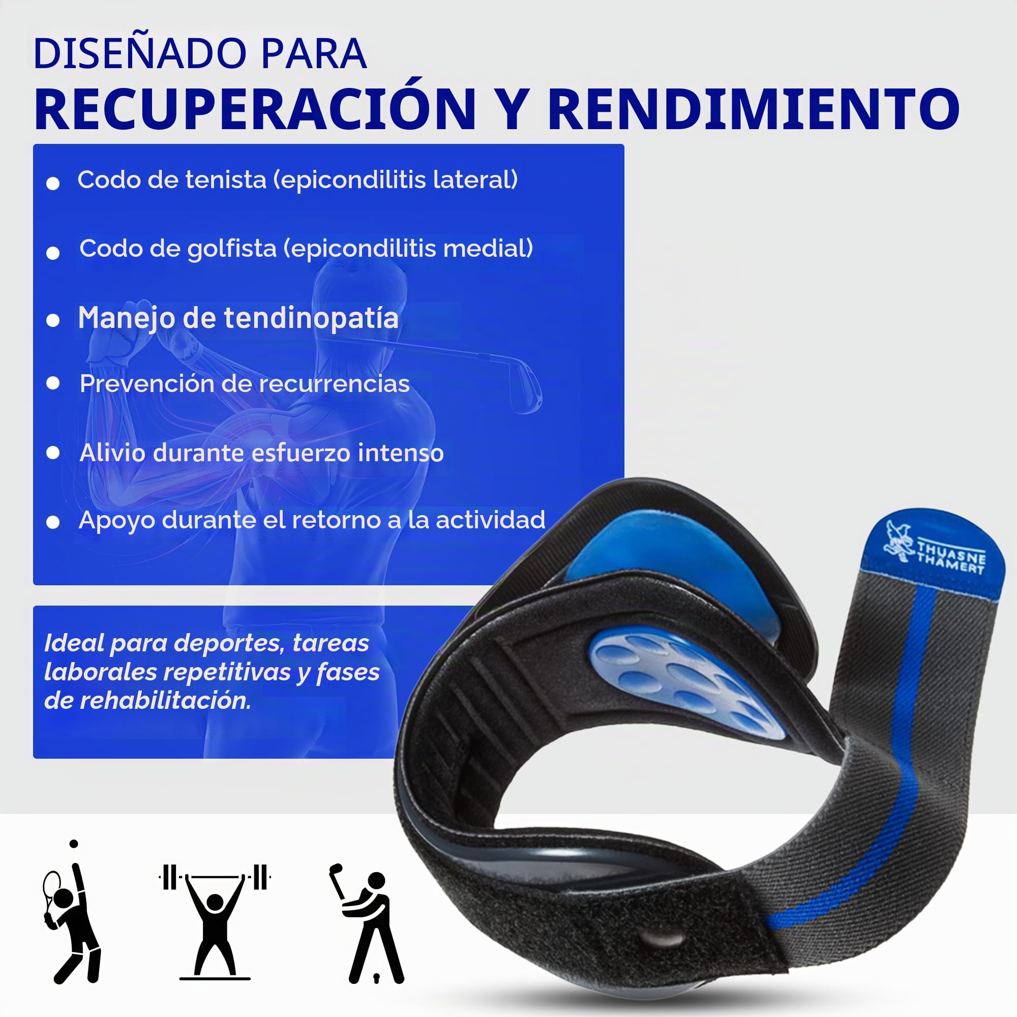 THUASNE Epi-Med Promaster - Cierre de codo de tenis antiepidilitis (L)