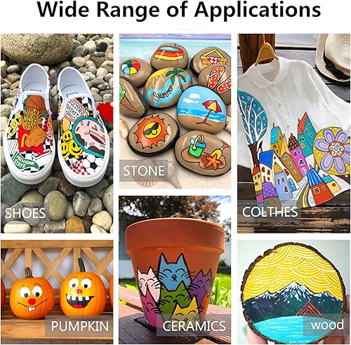 Miniatura 6 de Rotuladores de pintura acrílica jumbo, rotuladores de punta de fieltro de 0.59 pulgadas, rotuladores de pintura a base de agua para madera, roca,