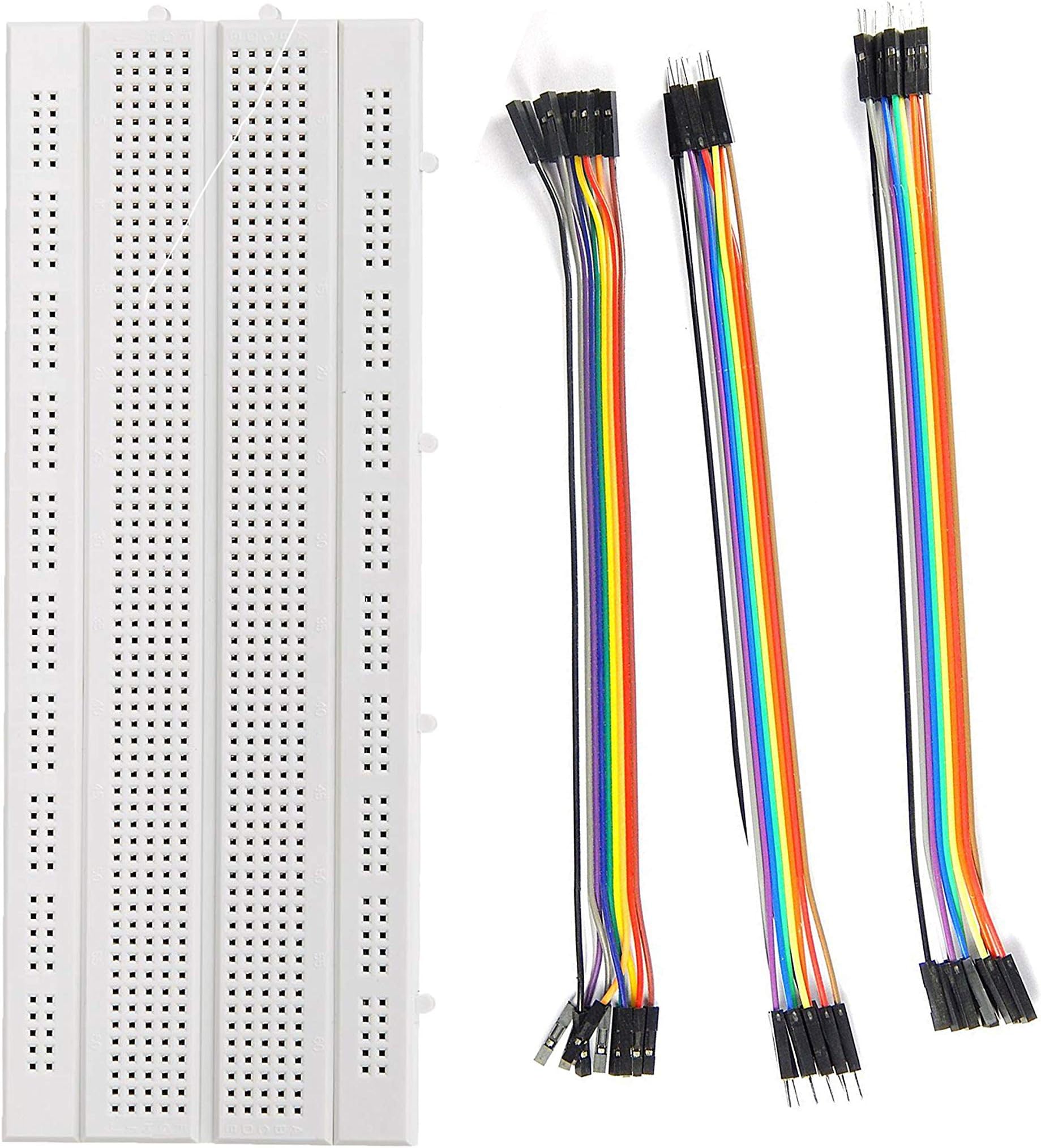 ApTechDeals Breadboard 840 point with jumper wires Set(10+10+10)