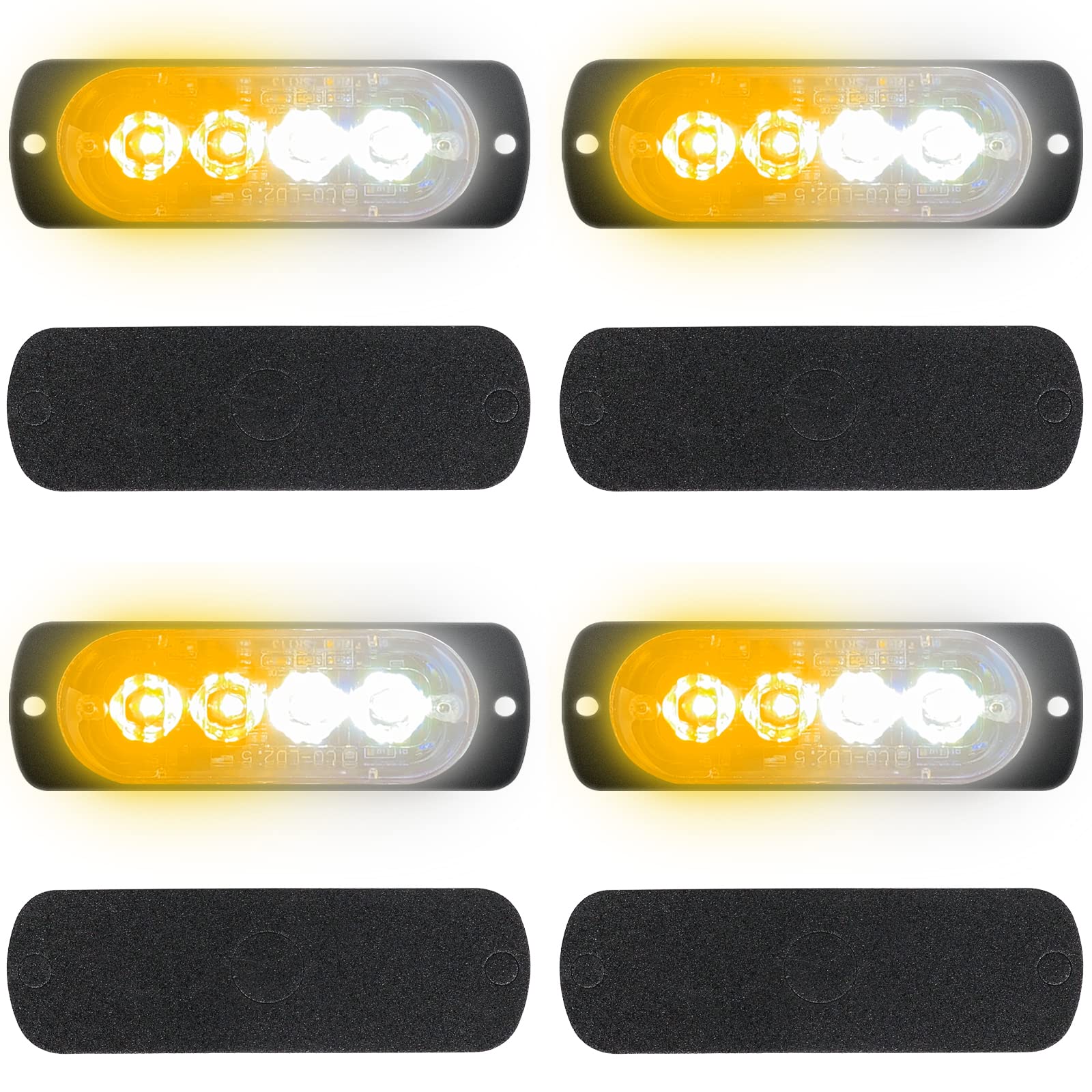 4PCS 4LEDs Luci stroboscopiche di emergenza Barra luminosa stroboscopica lampeggiante pericolo per auto camion furgoni fuori strada veicolo ATV SUV