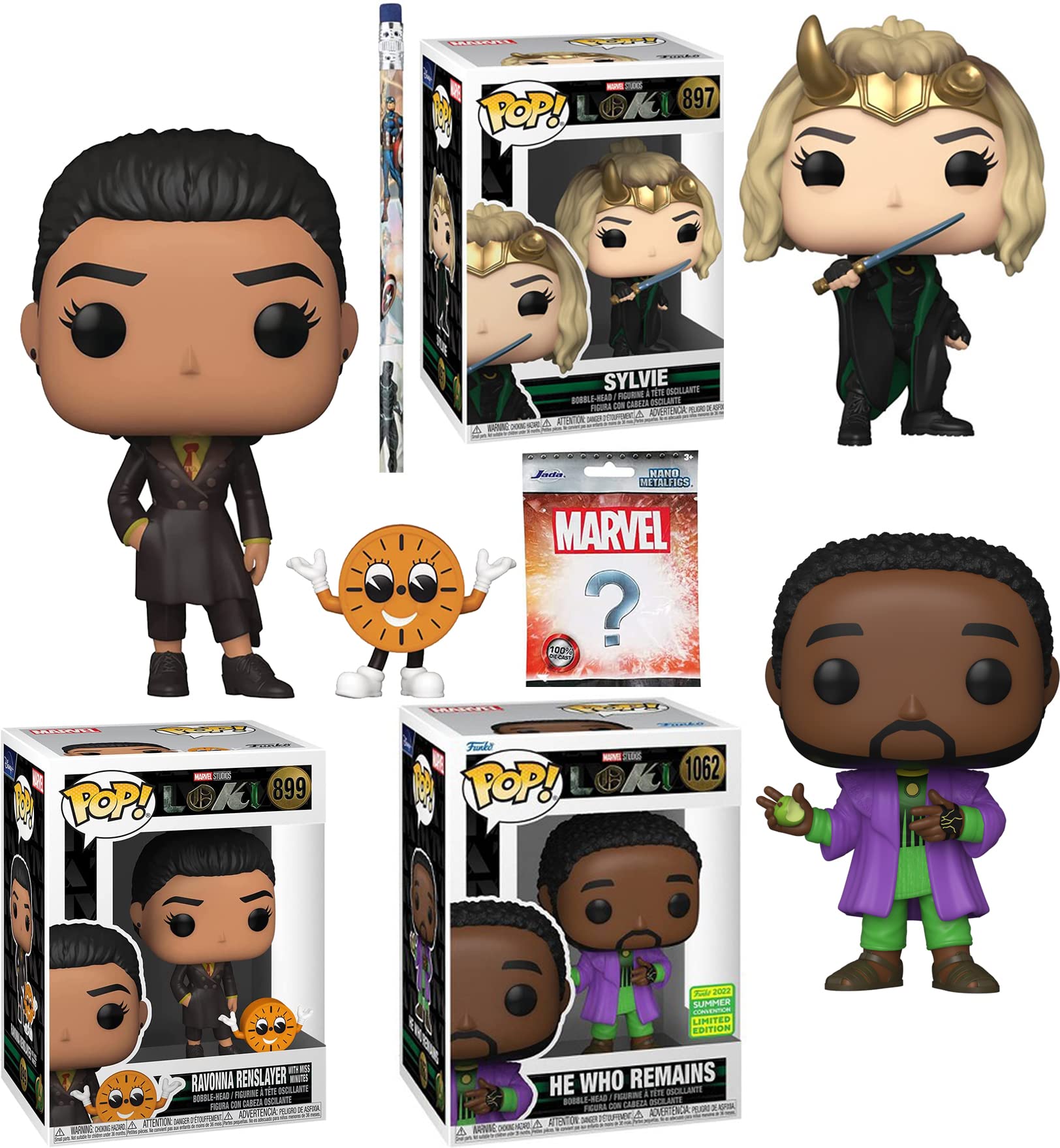 Minutes Loki Remains Adventure Pop! Figures Bundled with He who Exclusive + Miss Ravonna Renslayer + Sylvie Marvel Series + Mini Blind Bag & Hero Pencil 4 Items