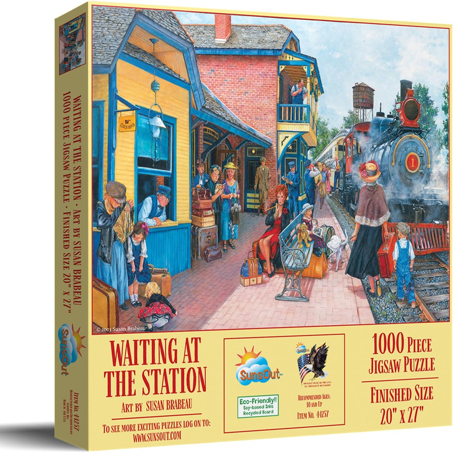 SUNSOUT INC - Waiting at the Station - 1000 pc Jigsaw Puzzle by Artist: Susan Brabeau - MPN# 44257