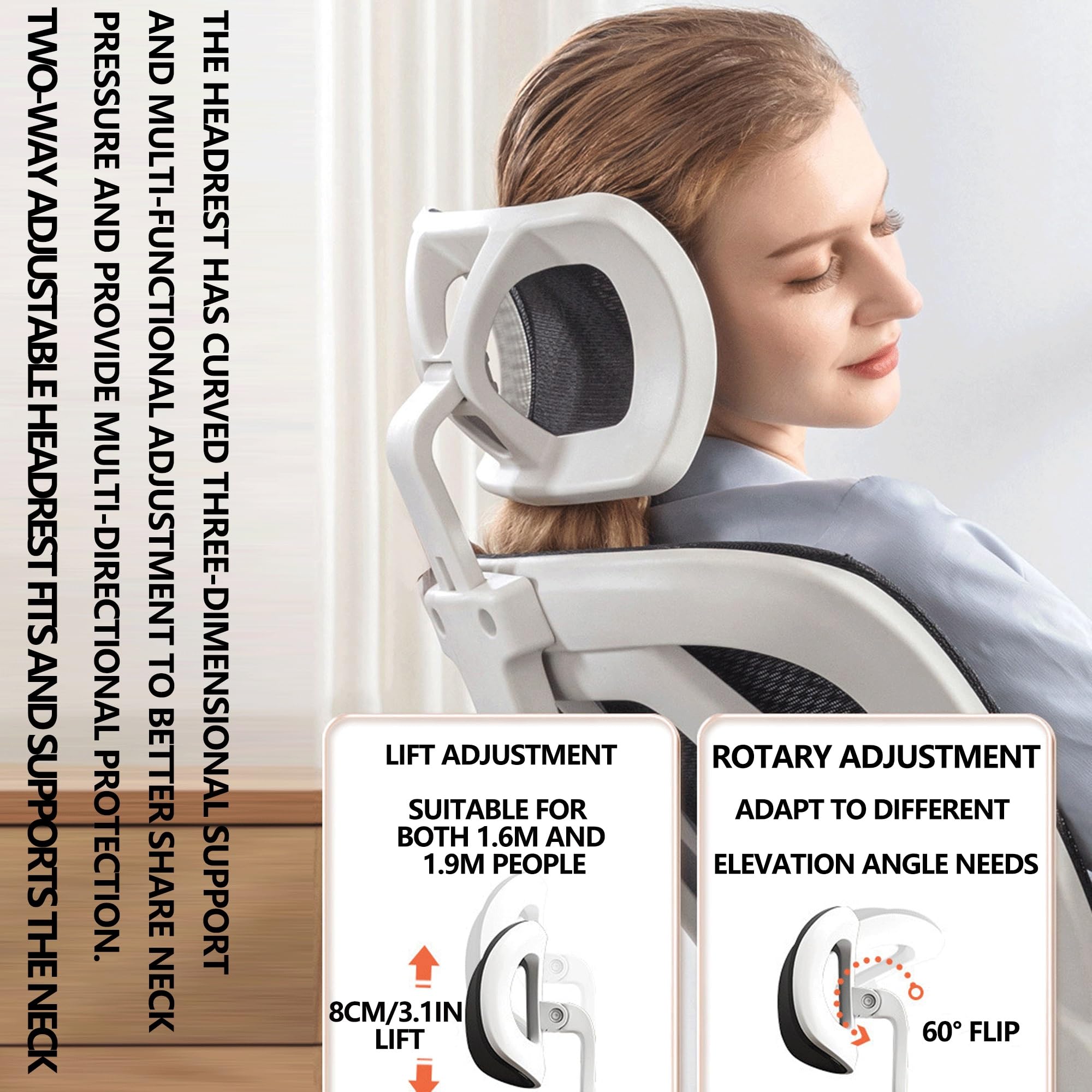 Silla ergonómica para computadora con respaldo ajustable, reposacabezas y reposapiés, cómodo asiento de escritorio con ruedas giratorias para largas sesiones de estudio o juegos, reclinación de 35°,