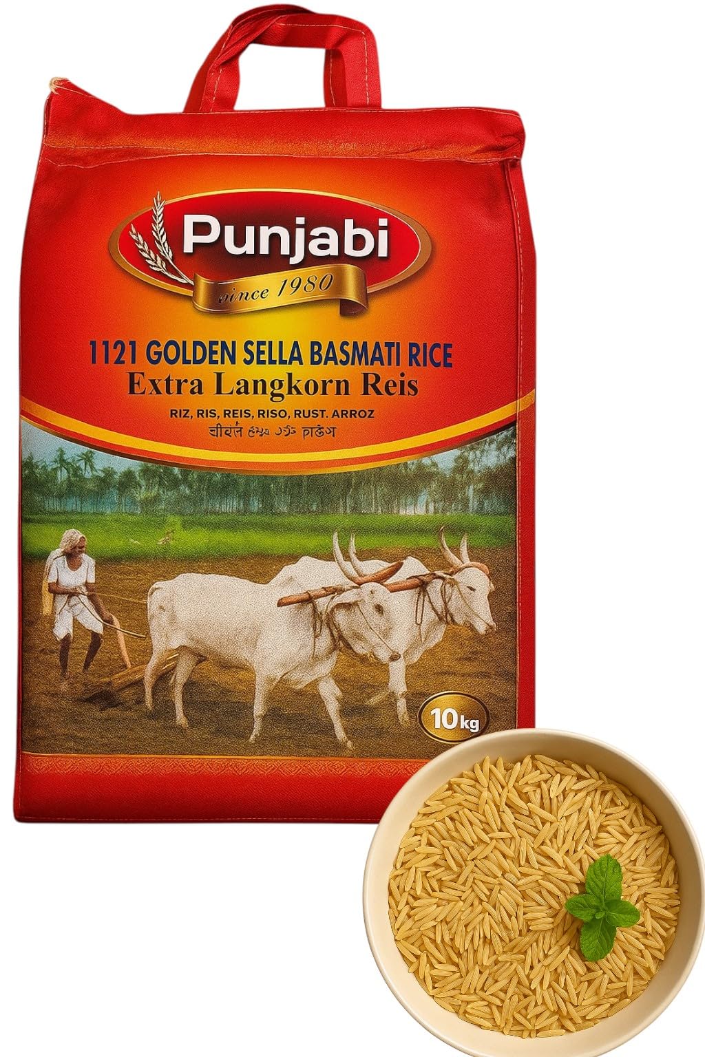 Punjabi 1121 Golden Sella Basmati Rice Extra Langkorn Reis 10kg