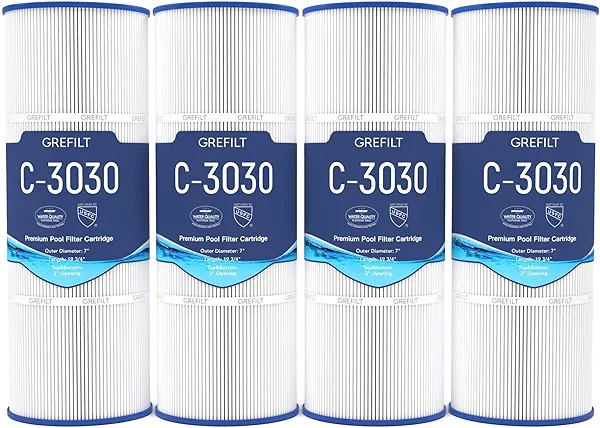 Grefilt C3030 Pool Filter Cartridges Replacement for Hayward SwimClear C3030, C3020, C3025, Replace Hayward CX580XRE, Pleatco PA81, Unicel C-7483, 325 sq.ft, 4-Pack