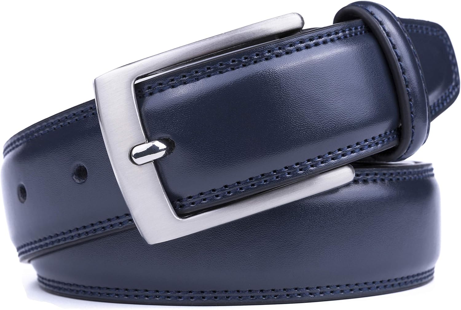 MILORDE Men's Genuine Leather Dress Belt, Handmade, 100% Cow Leather, Fashion & Classic Designs for Work Business and Casual - Image 2