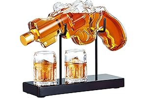 9 Oz Gun Whiskey Decanter Set with Glasses - Unique Anniversary Gift