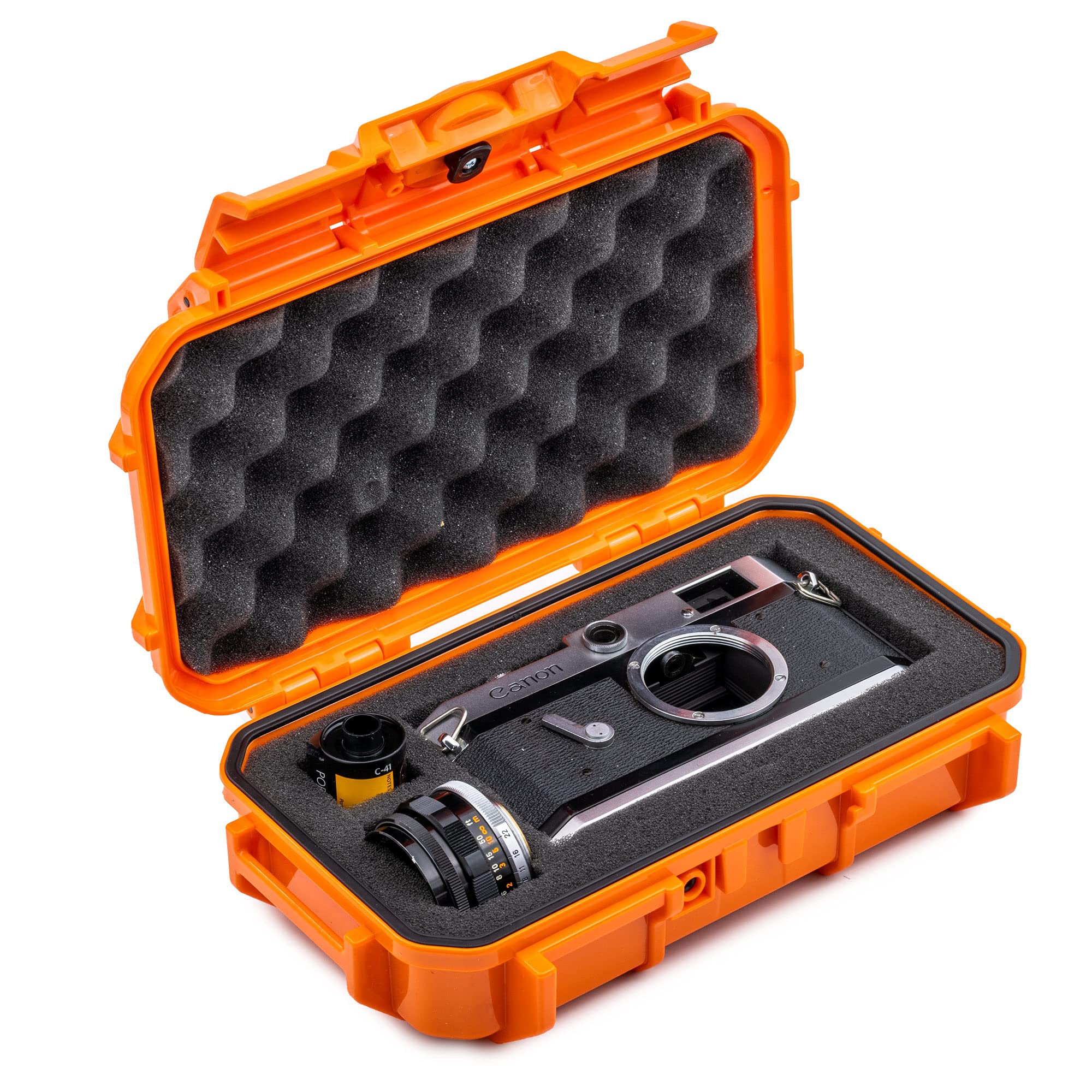 Evergreen 56 Waterproof Dry Box Protective Case with Pick & Pluck Foam - Travel Safe/Mil Spec/USA Made - for Cameras, Phones, Camping, Fishing, Hiking, Water Sports, Knives, Survival (Orange)