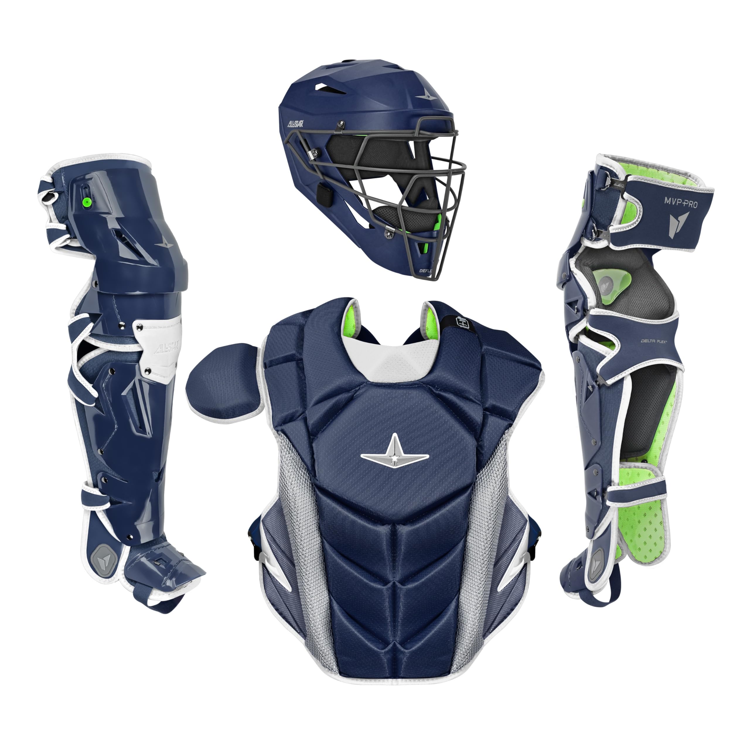 All-Star MVP-PRO Series Baseball Catcher's Kit, Adult and Youth Sizes, Certified on NOCSAE Standard