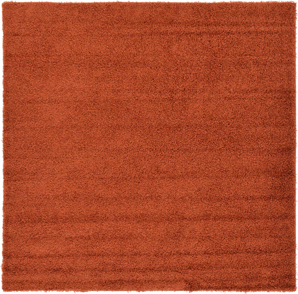 Unique Loom Solid Shag Collection Area Rug (8' Square, Terracotta)