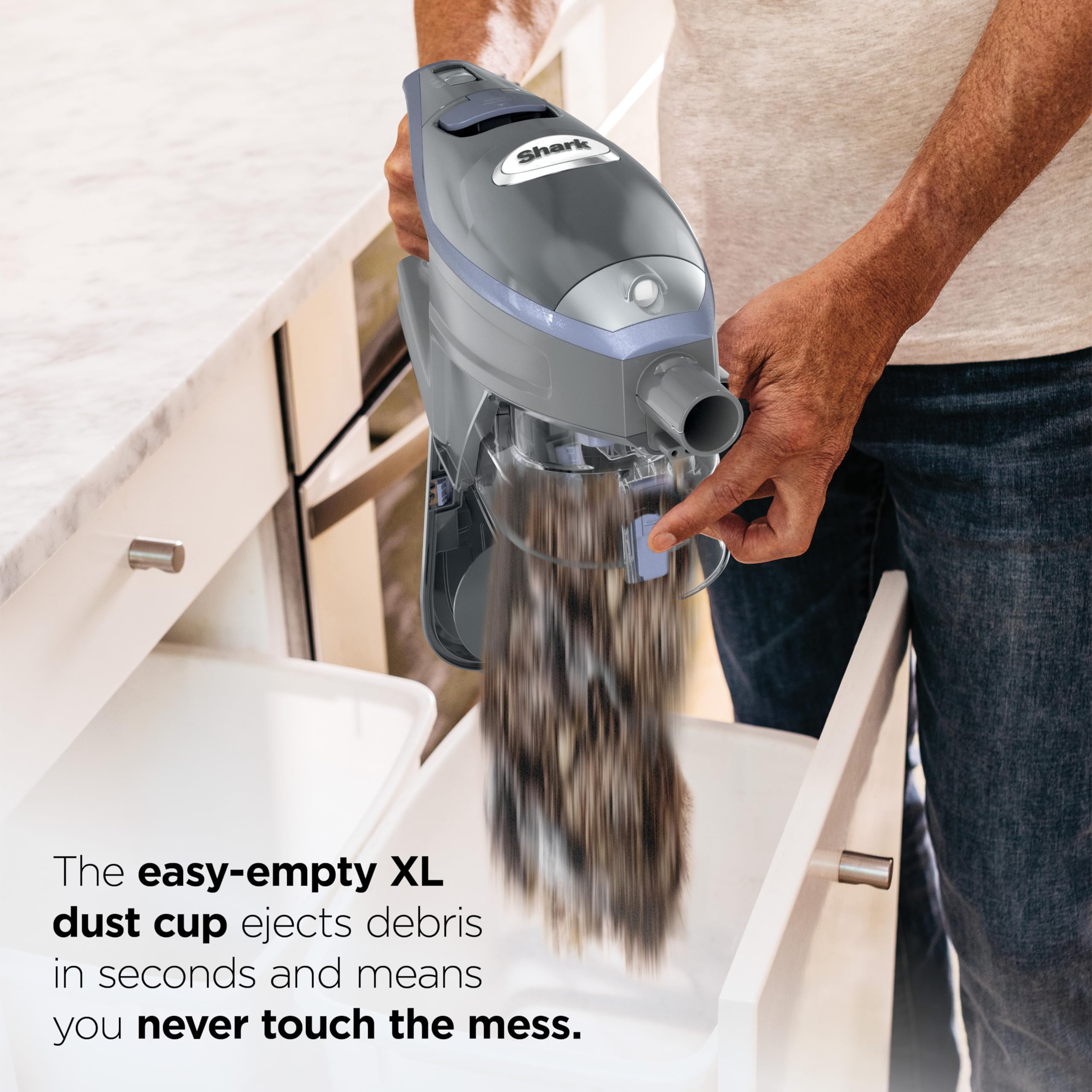 Shark HV371 Rocket Pro DLX Corded Stick, Removable Hand Vacuum, Advanced Swivel Steering, XL Cup, Crevice Tool, Upholstery Tool & Anti-Allergen Dust Brush, , Capacity: Rocket Pro (Gold)