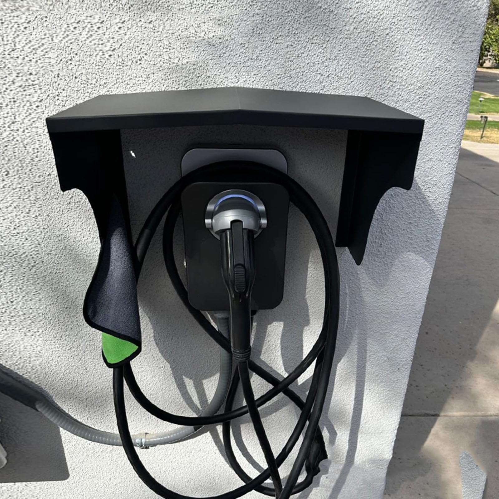 Elektrofahrzeug-Ladestation Schutzdach, Universal EV Ladegerät Steckdose Schutz, Wetterfeste Ladepfosten Shield, Zugangskontrollabdeckung