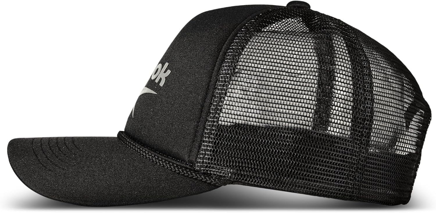 Reebok Aero Trucker Hat | Snapback | Adjustable | Mesh Back | Retro | Baseball | Streetwear | Urban | Lifestyle - White - Image 2