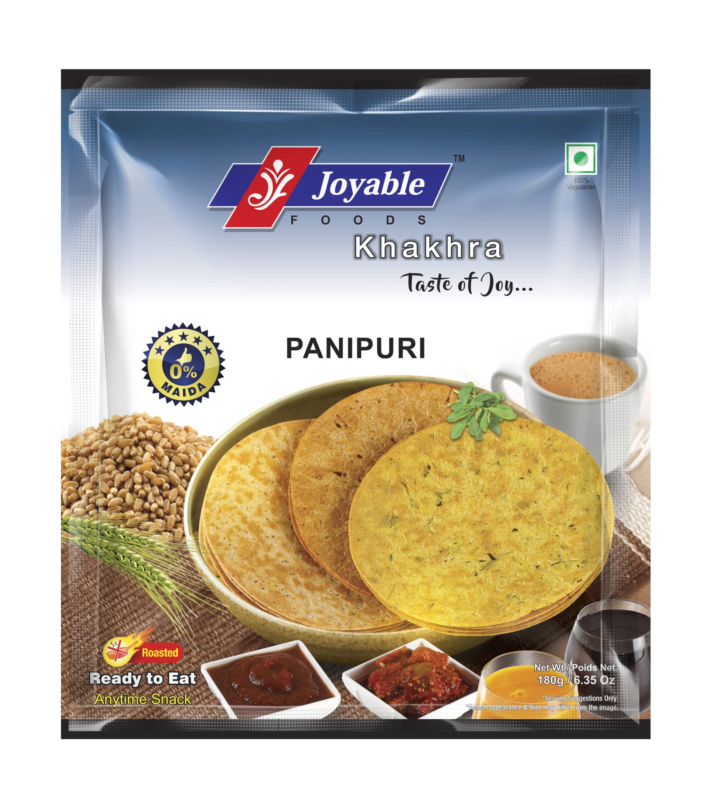 Joyable Panipuri Khakhra - Pack of 6, 180 gms each (B07TDXX54D) Amazon Price History, Amazon Price Tracker