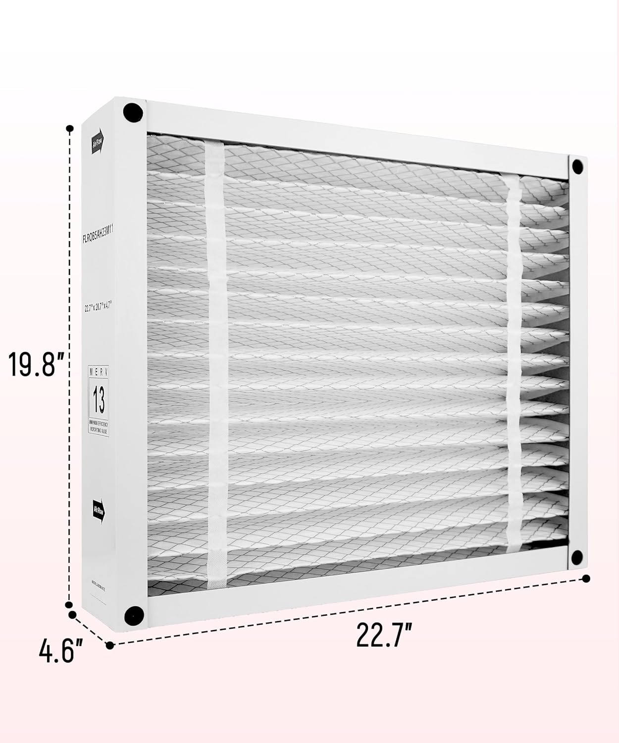FLRQB5AH23M13 Replacement Filter Compatible with Trane FLRQB5AH23M11 Air Filter, MERV13 Collapsible HVAC AC Furnace Filter,22.7x20.7x4.7''(1 Pack)