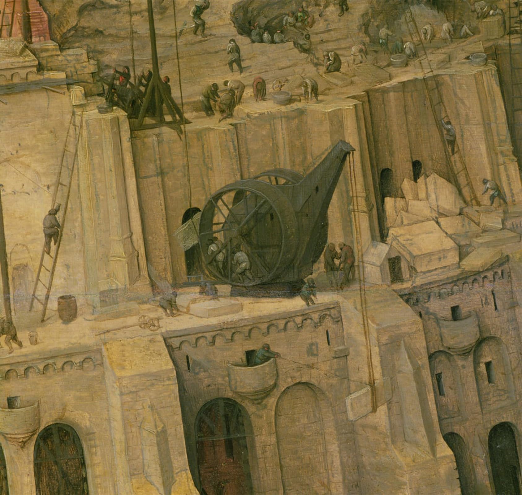 POSTERIIk Famous Modern Artwork Art Mural the Tower of Babel Detail of Construction Work by Pieter Bruegel the Elder Oil Paintings Pictures for Home Decor 60x90cm