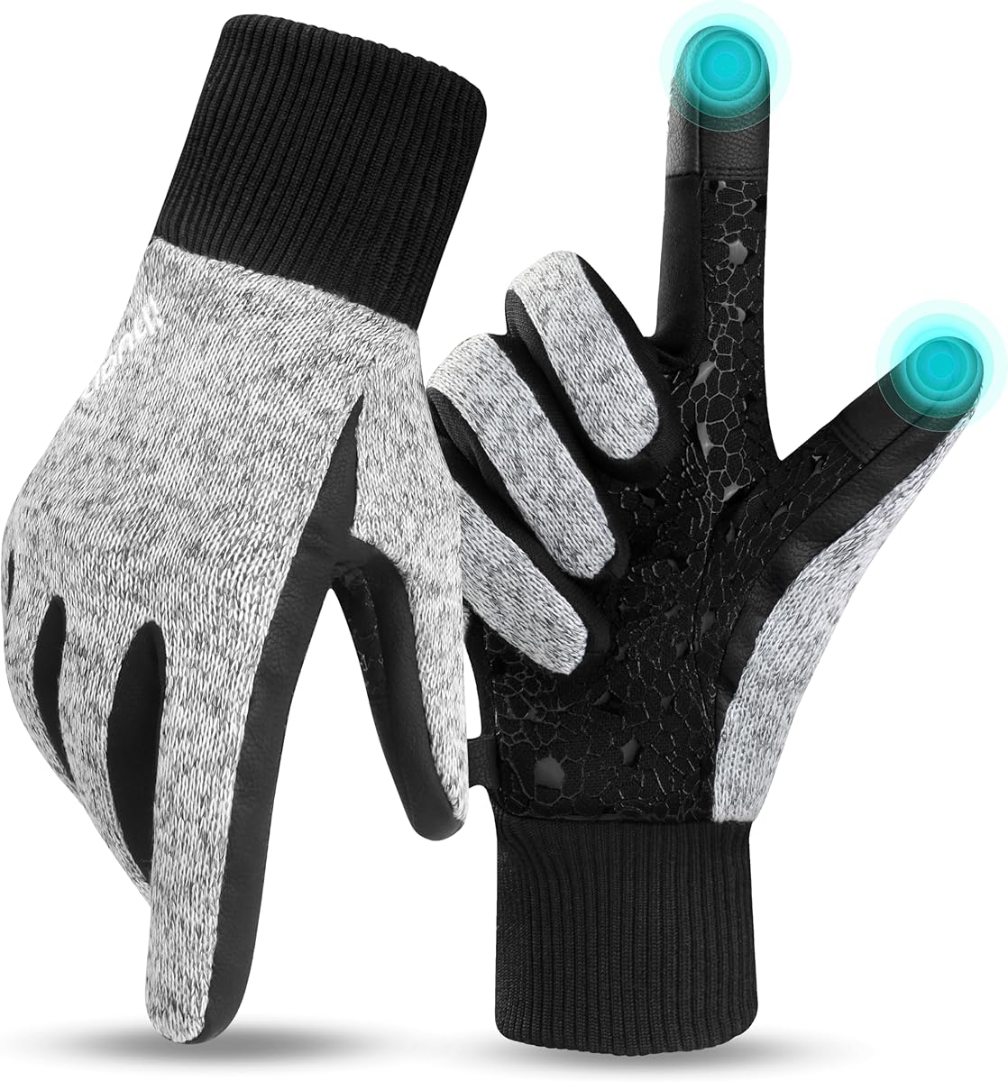 ihuan Winter Waterproof Gloves Cold Weather - Snow Ski Windproof for Men Women, Warm Touchscreen Thermal for Running Cycling