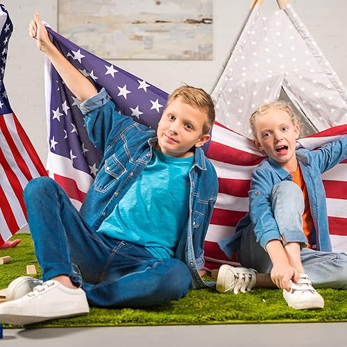 Miniatura 6 de Geyoga Disfraz de capa de bandera americana, 2 unidades, retro, de los años 80, patriótica de Estados Unidos, para adultos, celebración del Día