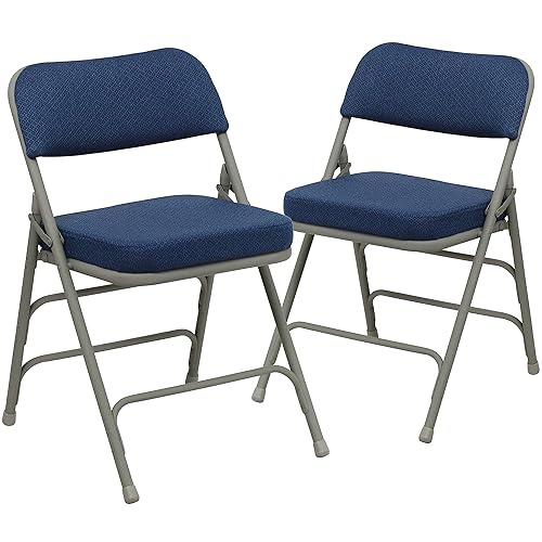 Flash Furniture Hercules Series Metal Folding Chairs with Cushioned Seat,