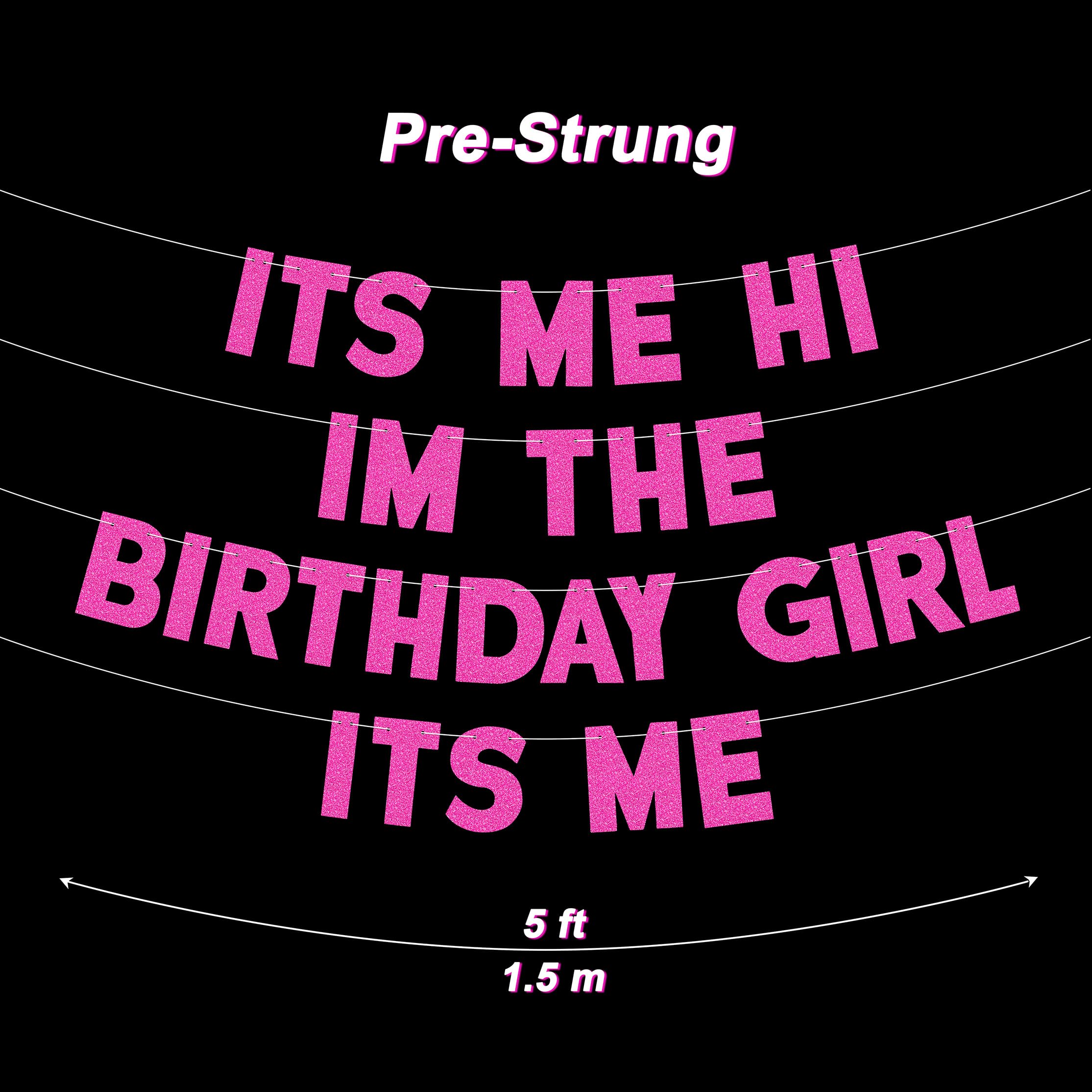 Glitzer-Banner 'It's Me Hi I'm The Bride' - Rosa, 101cm, Für Junggesellinnenabschied & Mädels-Party