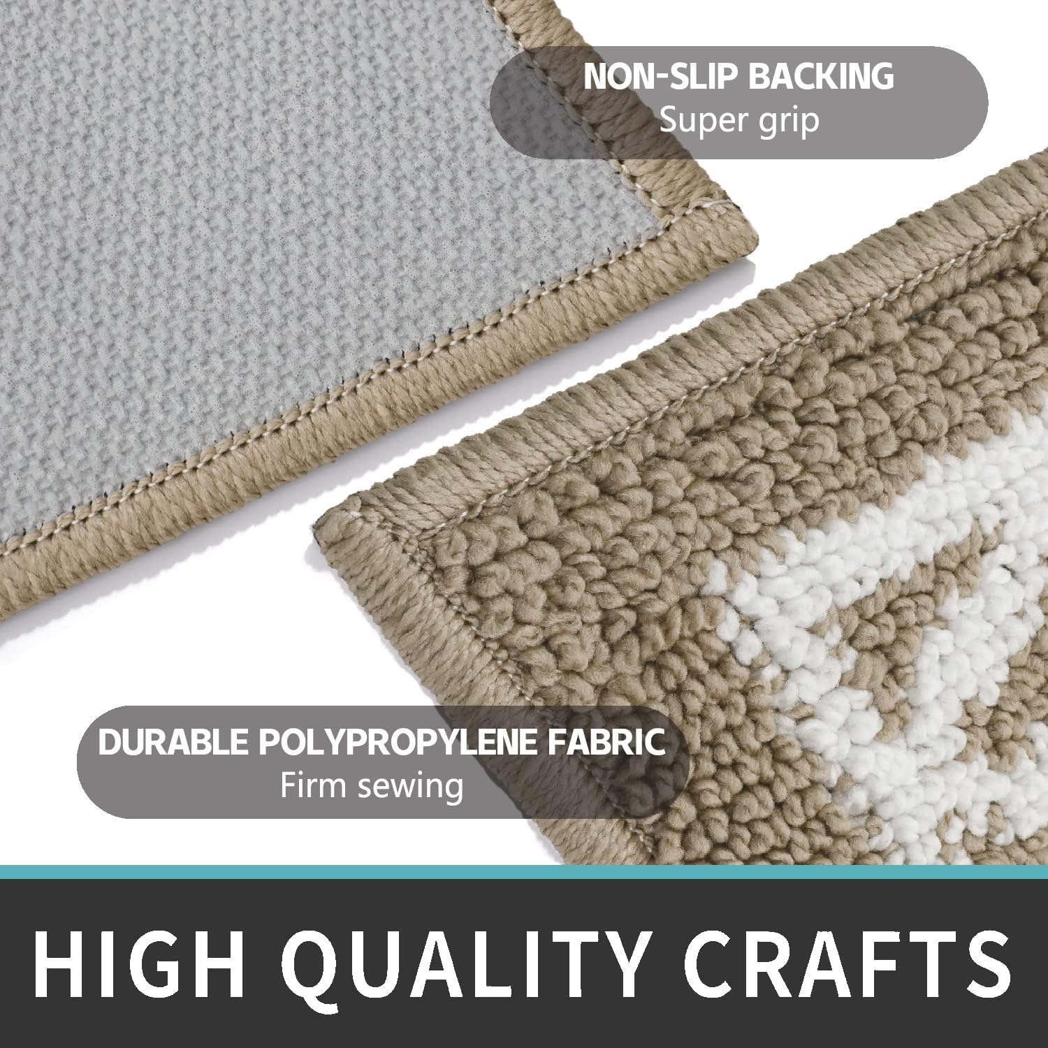 Marina Decoration Decor Luxury Non-Slip Rubber Backing Safety Soft Runner Area Carpet Floor Area Rug Indoor Interior Accent Decorative Mat, Taupe Color Moroccan Trellis Design, 20 x 32 Inch