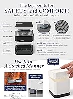 Vista 4 de Elevador de Cama Elevador de Muebles Rectangular Ajustable de Alta Resistencia Bloque de Levantamiento hasta 3 pulgadas y 4.3 pulgadas para Patas