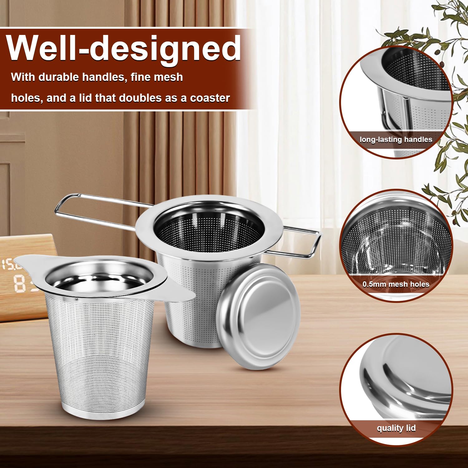 Nuovo Living Infusore Per Tè In Acciaio Inox 304, Retrattile, Riutilizzabile, 13x2 Cm, Filtro Per Tè Ecologico - 3