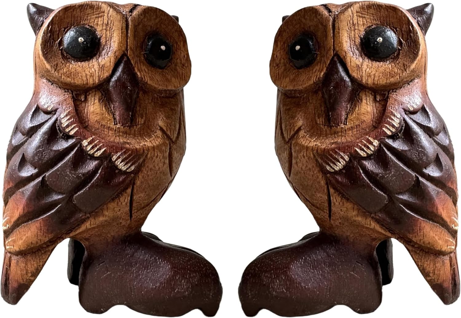 Wooden owl Statue，Exquisite Animal Sculpture Collectible, Suitable for Home and Office Decoration 、Desktop, Bookshelf, Living Room Decoration 、Unique Festive Gift idea