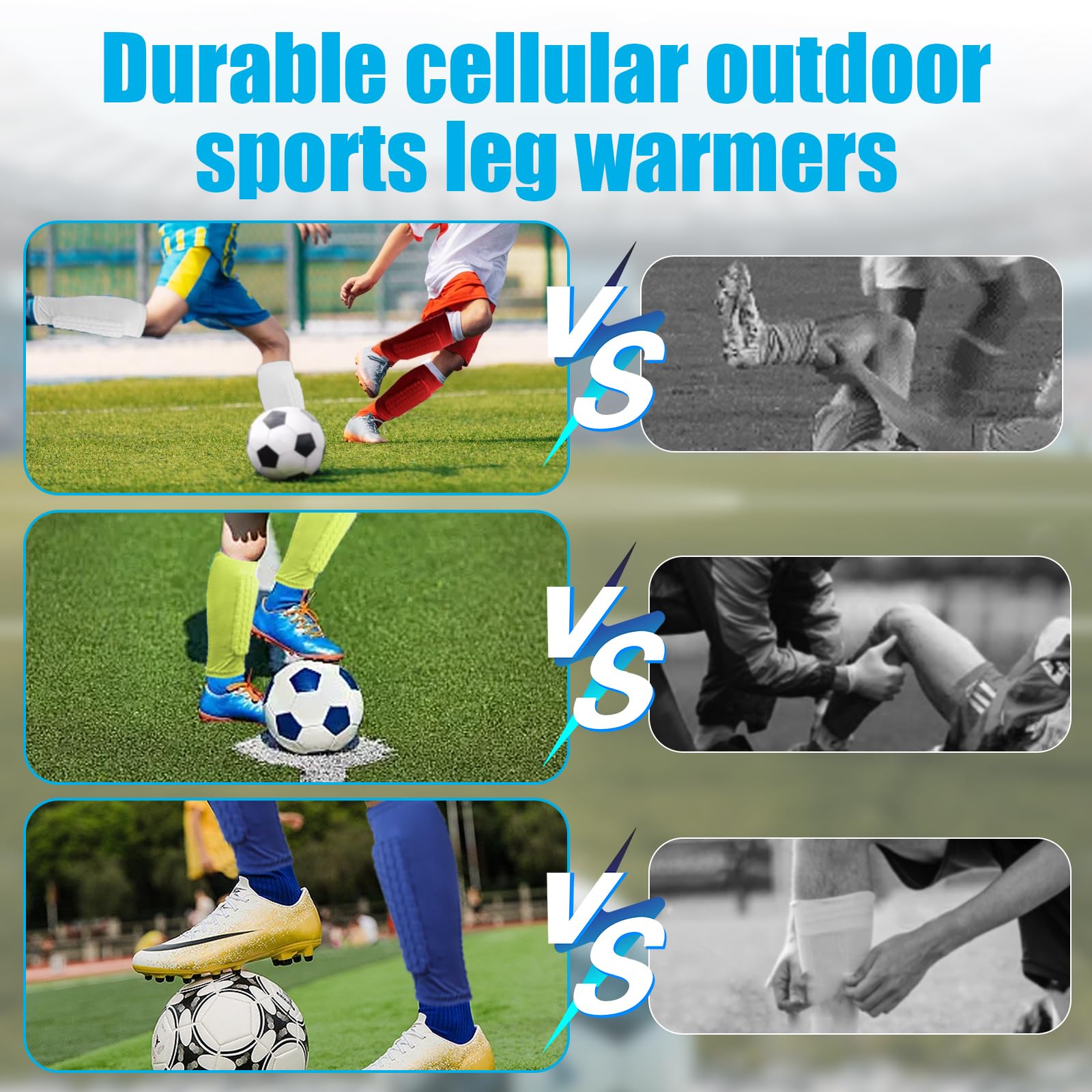 BIRDDIE Protège Tibias de Football Shin Guards Manchon de Protection des Mollets avec de Longs Coussinets Cellulaires Protection Solaire Légers et Respirants - 5