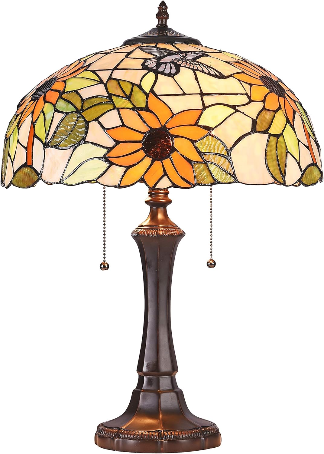 Chloe Lighting Sarai Floral 2 Light Dark Bronze Table Lamp 16" Wide