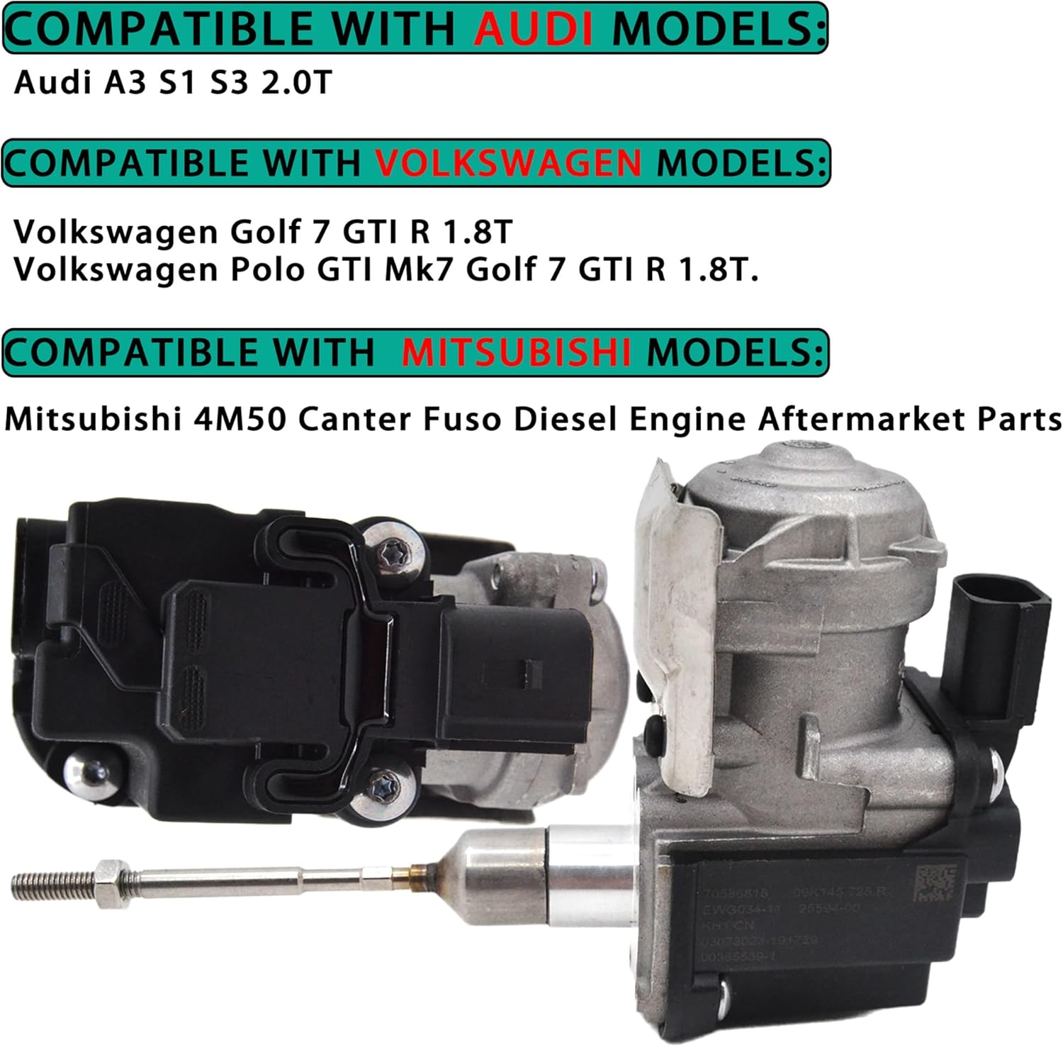 06k145725R 06k145725T 06k145701E 06k145721G Turbocharger Wastegate Actuator Replacement Compatible With Audi A3 S1 S3 2.0T VW Polo GTI Mk7 Golf7 1.8T Replace OE 06k145725R 06k145725T 06k145701E