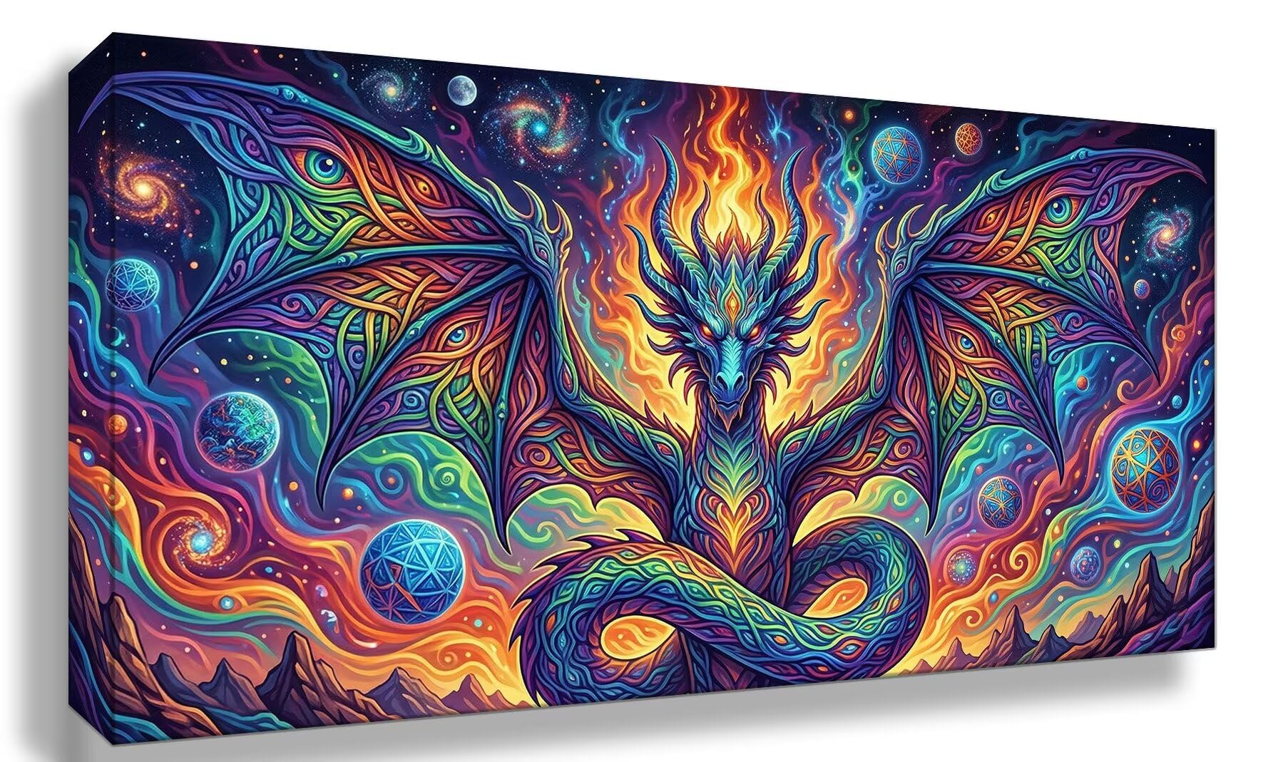 Diamond Painting Drachen Diamant Painting Bilder, 5D Japan Eckige Steine Full Drill DIY Set Erwachsene Diamanten Kreatives für Erwachsene Mosaik Bastelset für Home Decor Wand Deko, 100x200cm, Cod-342
