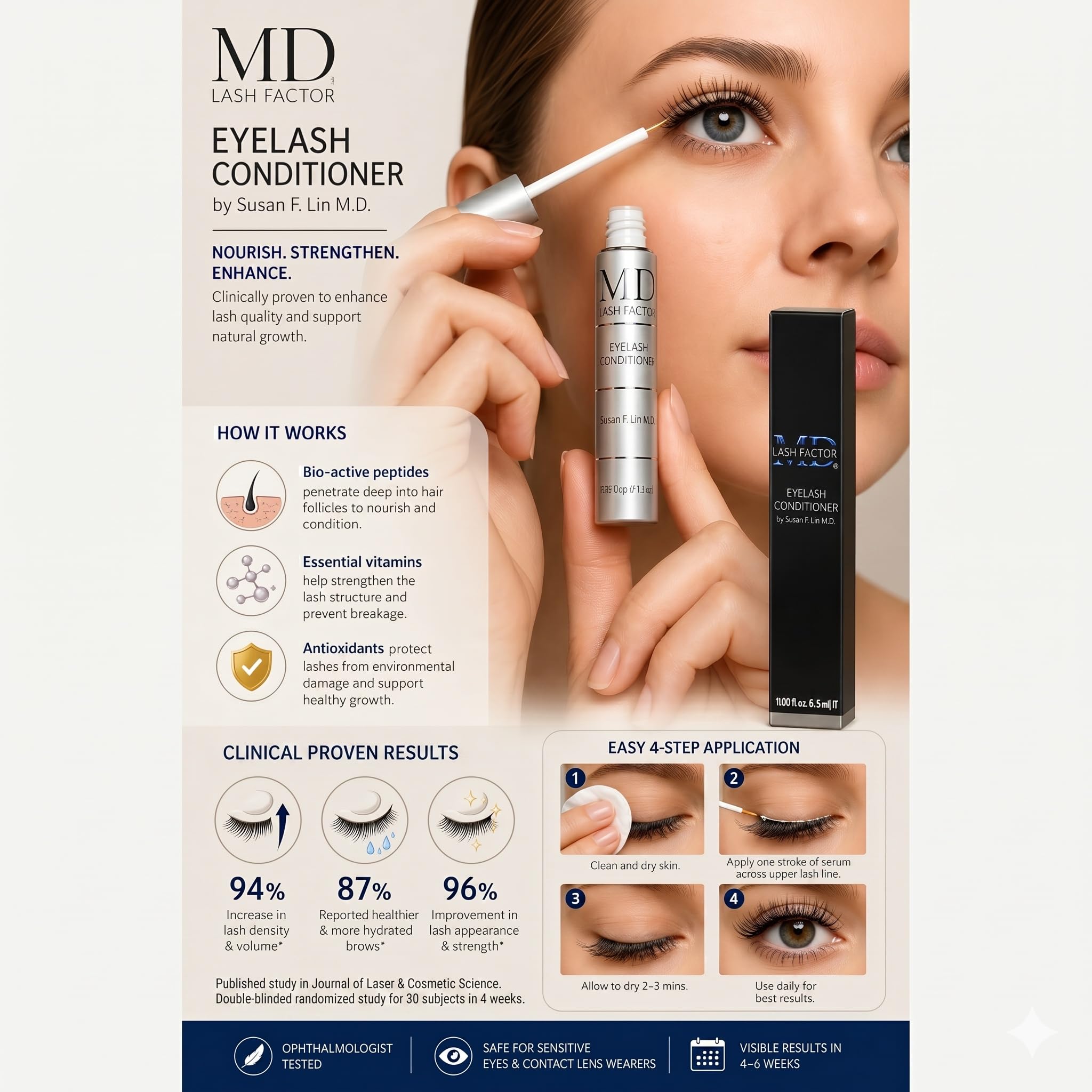 MD Lash Factor Eyelash Conditioner Serum - Trial Size 1.48ml