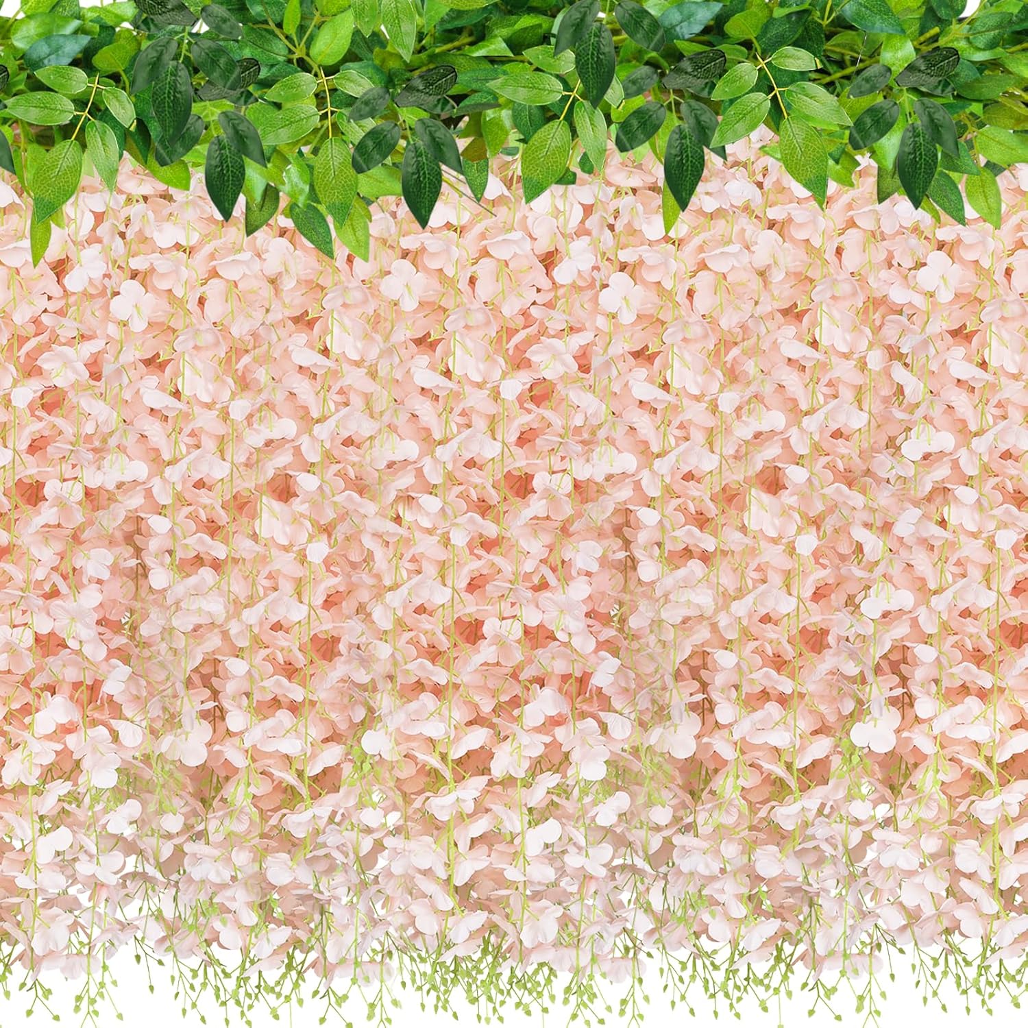 CEWOR 60 Branches Wisteria Hanging Flowers, 6 Pack Wisteria