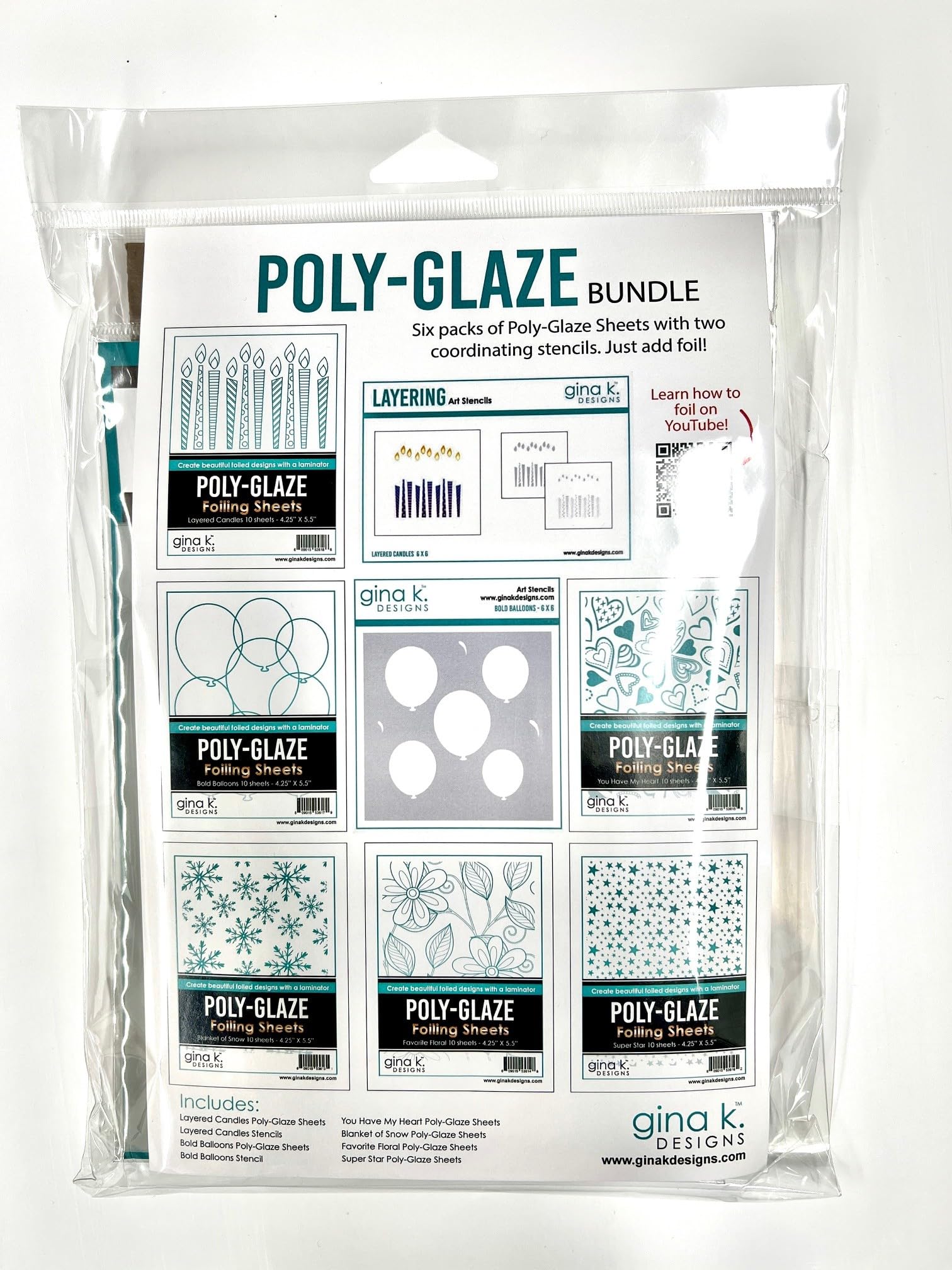 Gina K. Designs - Poly-Glaze Foiling Sheets - Bundle - Celebrations