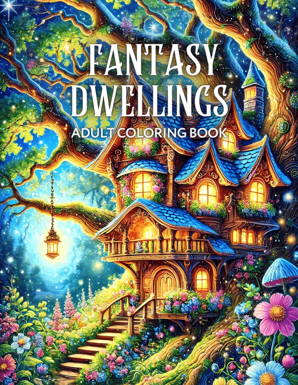 Fantasy Dwellings Adult Coloring Book: Magical Designs of Whimsical Homes for Relaxation