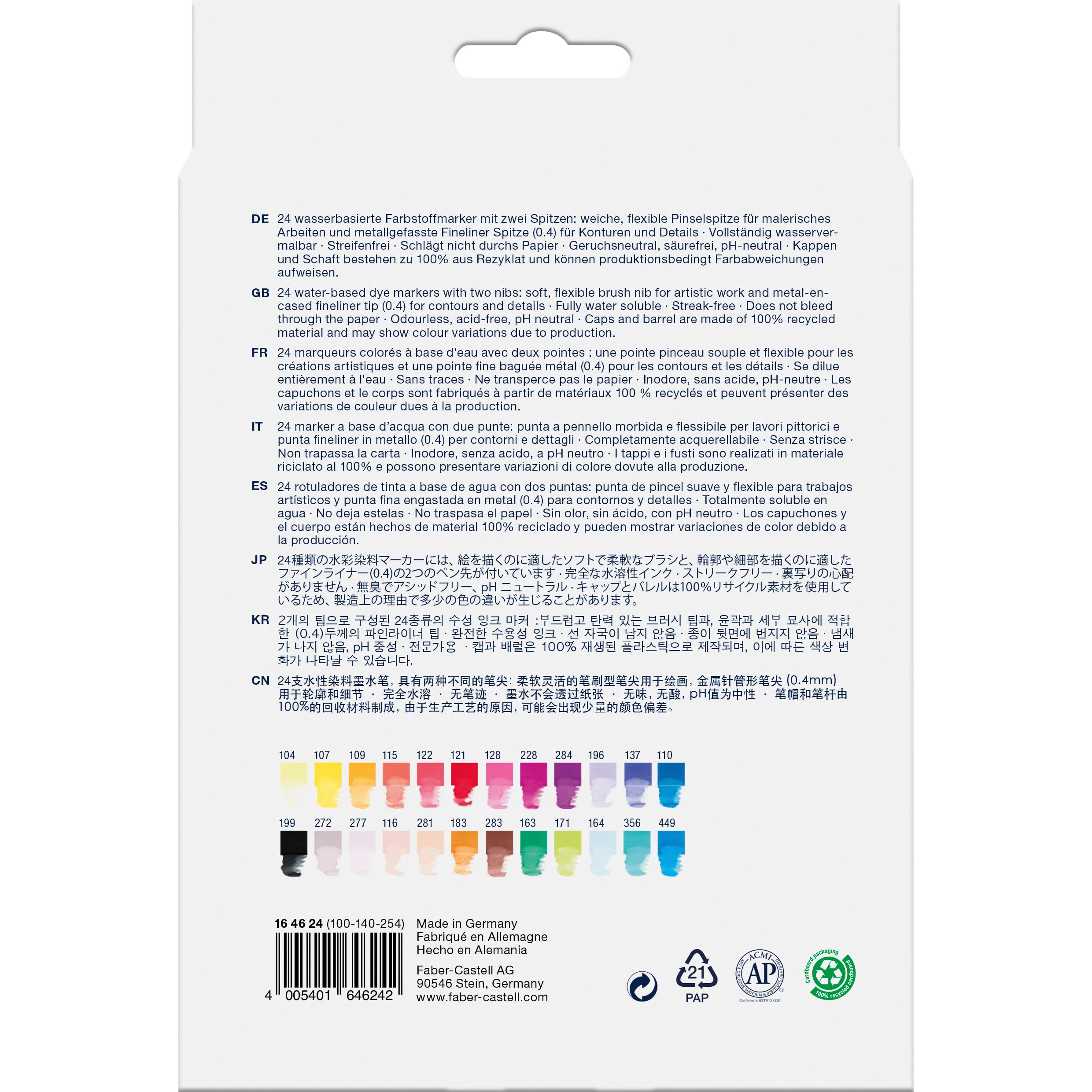 Faber-Castell - Marqueurs Goldfaber Aqua Dual, 24 couleurs