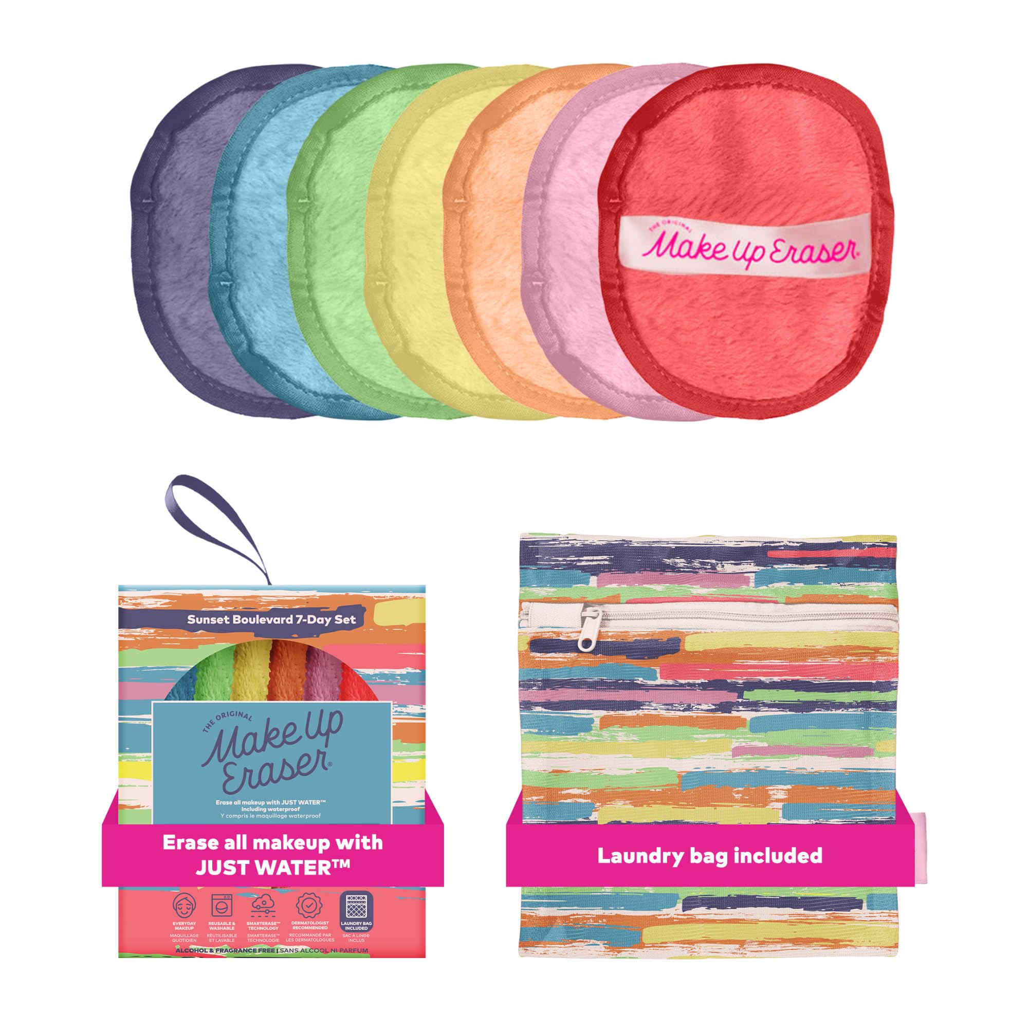 The Original Makeup Eraser, 7-Day Set, Erase All Makeup with Just Water, Including Waterproof Mascara, Eyeliner, Foundation, Lipstick, Sunscreen, and More! 7ct