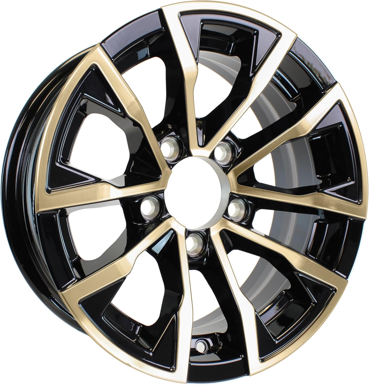 eCustomrim Brushed Gold Aluminum Trailer Wheel 14X5.5 14 Inch Edge Style 5 Lug On 4.5 Inch Center Rim